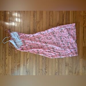 Pink Floral Slip Maxi Dress